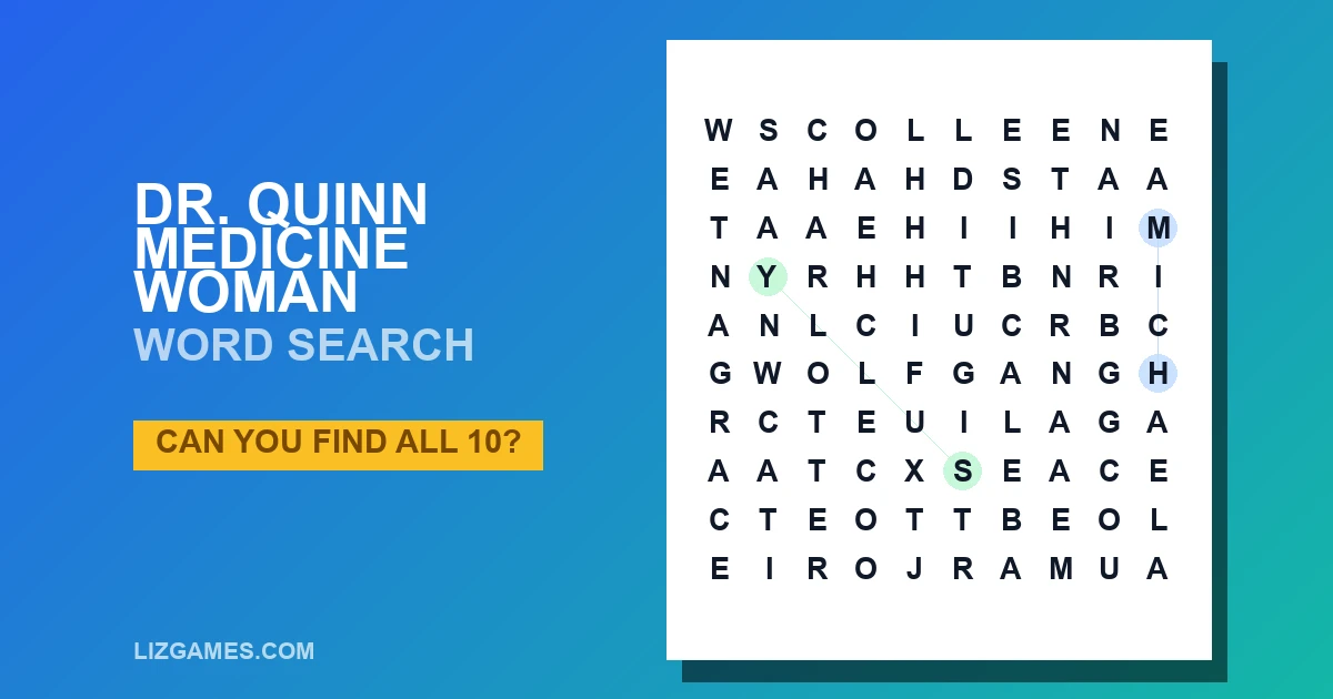Dr. Quinn Medicine Woman Word Search