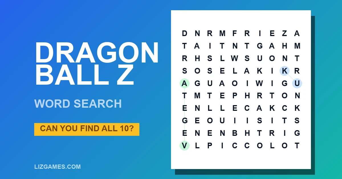Dragon Ball Z Word Search