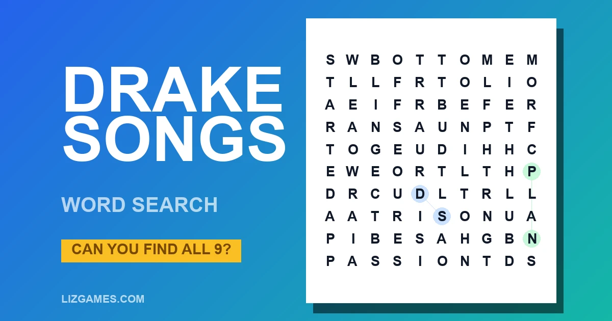Drake Songs Word Search
