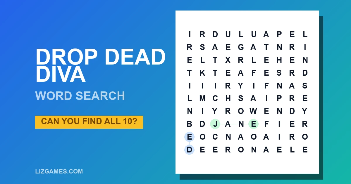 Drop Dead Diva Word Search