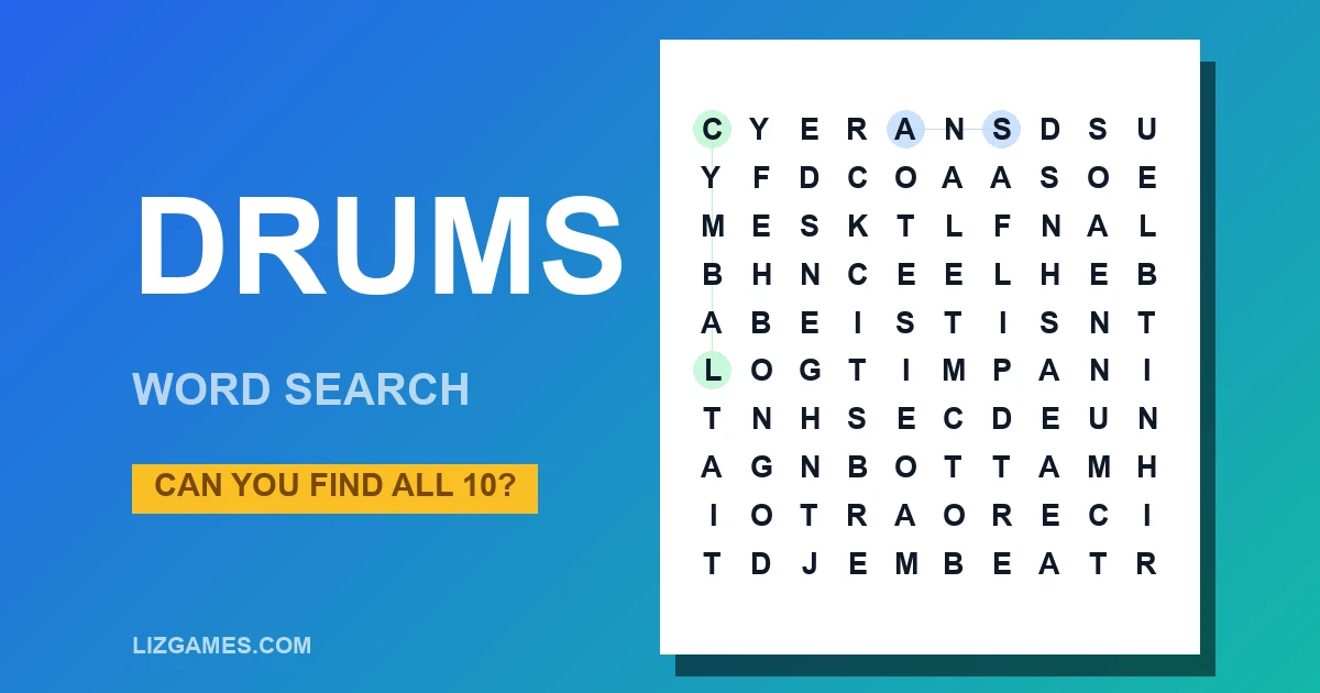 Drums Word Search