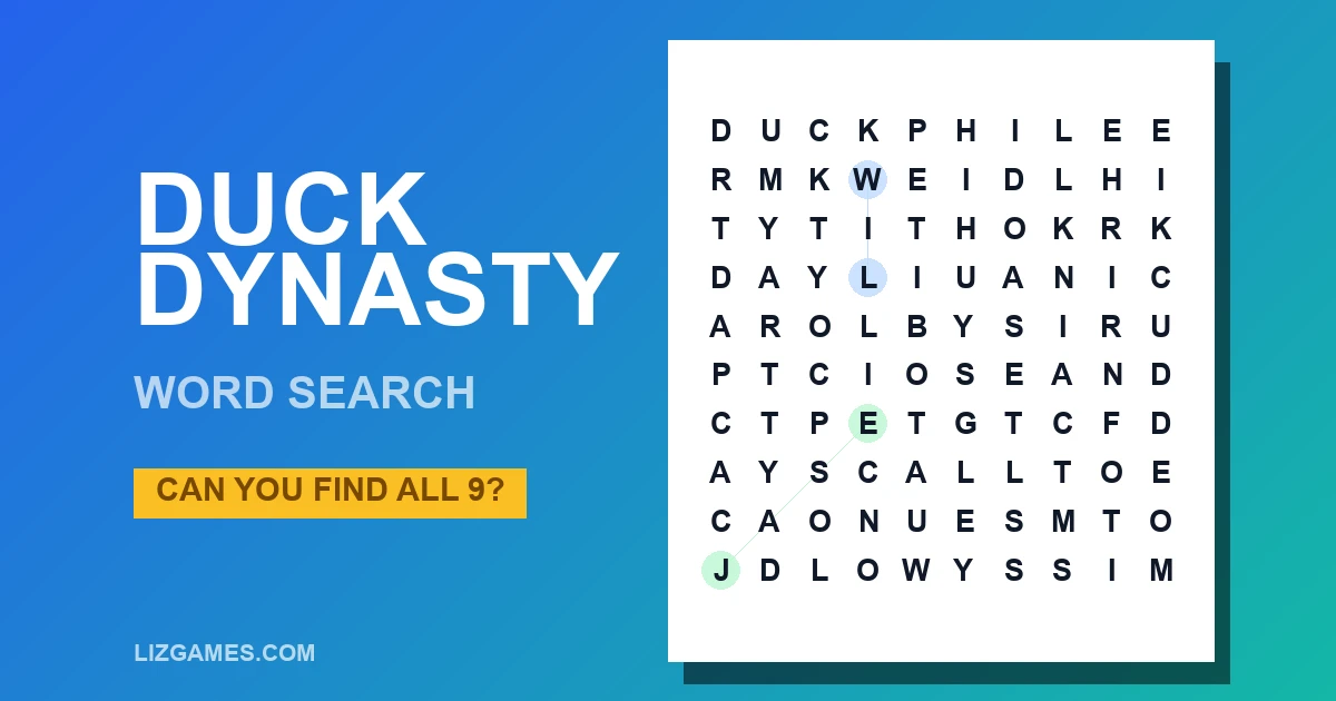 Duck Dynasty Word Search