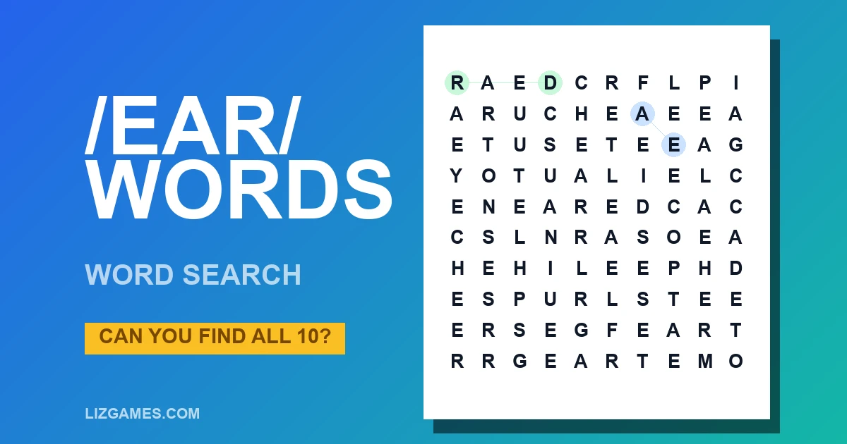 /Ear/ Words Word Search
