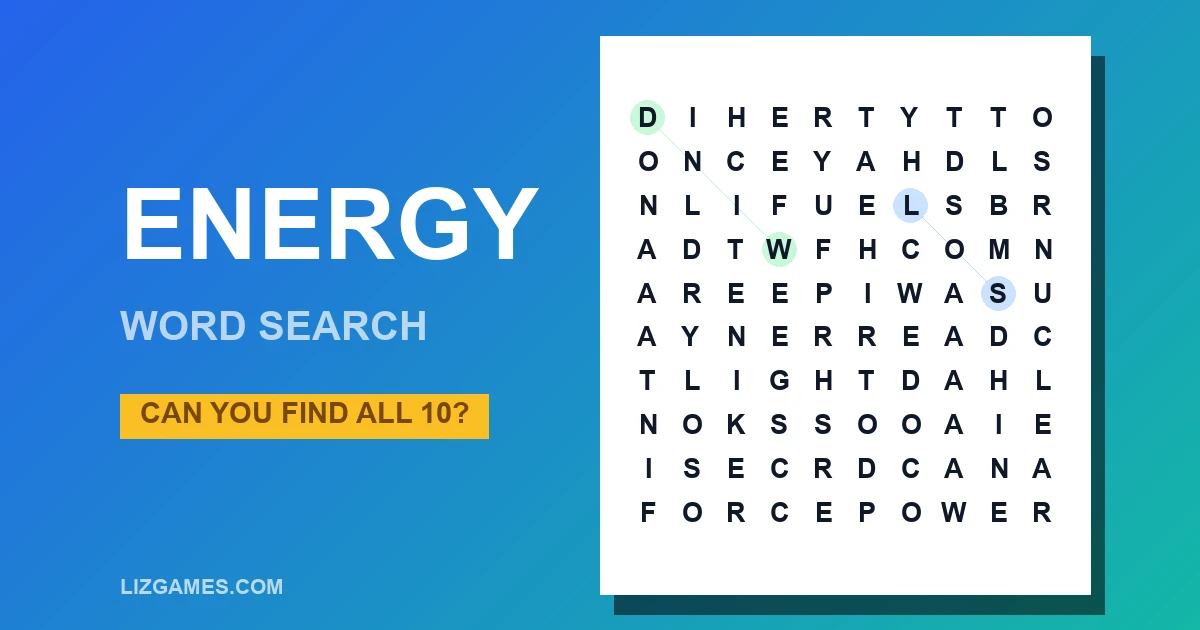Energy Word Search