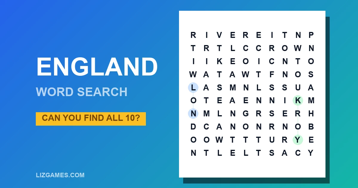 England Word Search