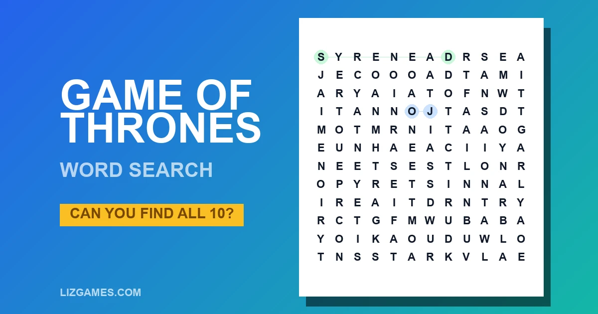 Game of Thrones Word Search