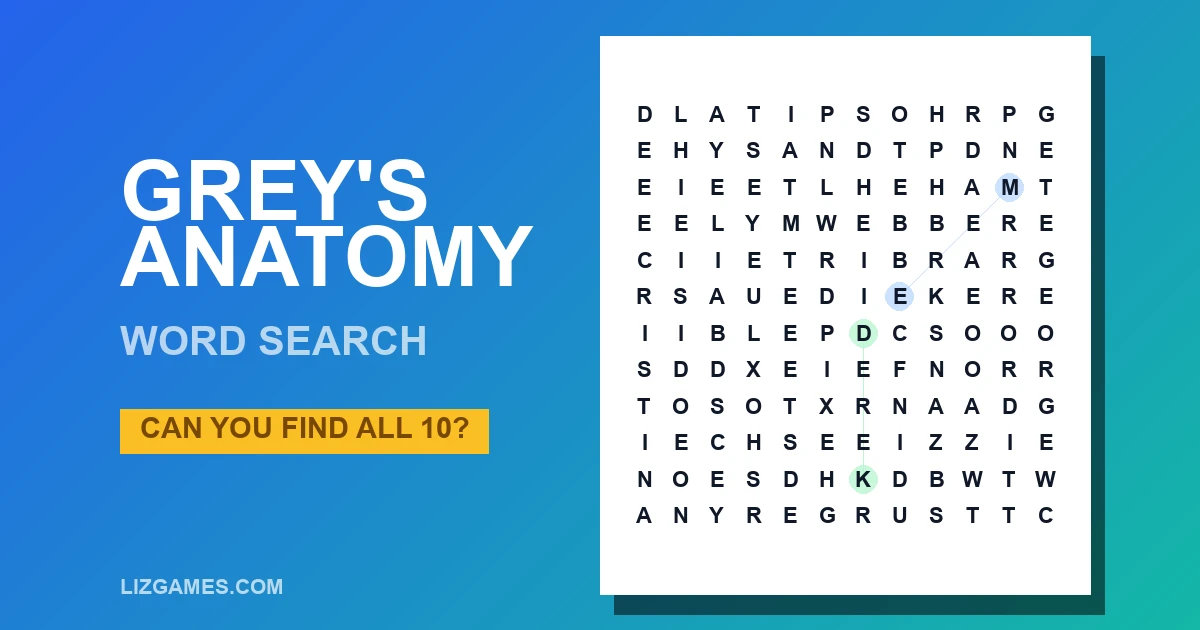 Grey's Anatomy Word Search