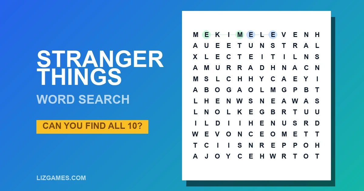 Stranger Things Word Search